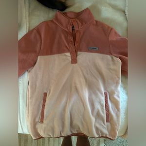 Columbia fleece quarter button top- size large